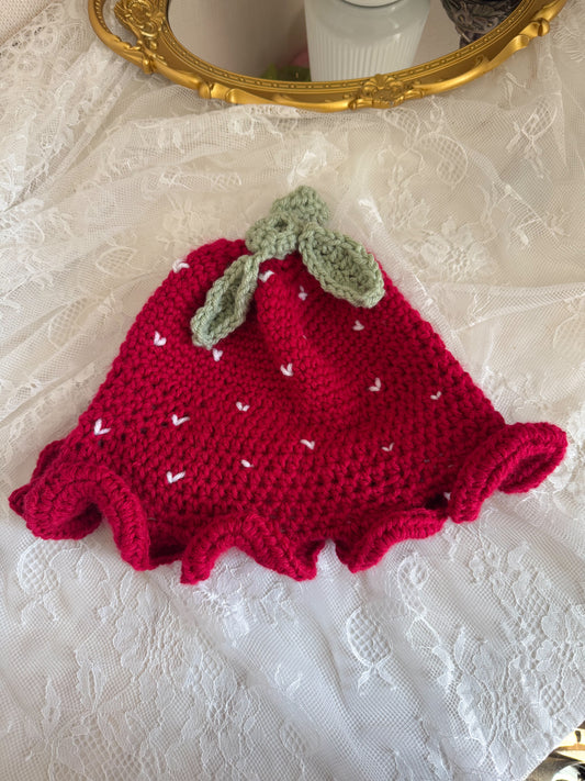 Strawberry Crochet Bucket Hat