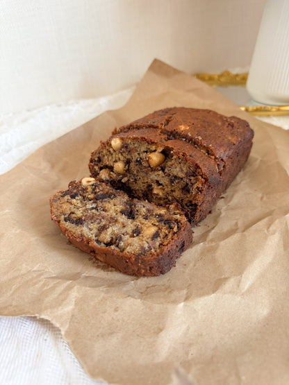 Chocolate chip + Hazelnut Banana Bread